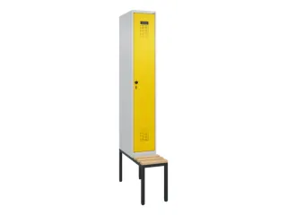 locker met bank,voor scheiding van kleding,HxBxD 2120x300x815mm,1vak - 2