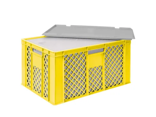 Euronorm-stapelbak,m. isoleerbox,HxLxB 320x600x400mm,63/35l,HDPE,geel