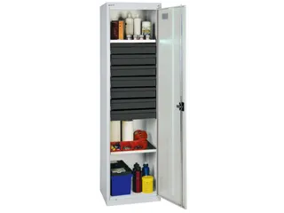Materiaalkast 1800x500x500mm 2legborden Uitschuifbaar 7laden Ral7035 - 2