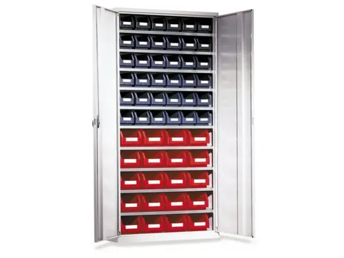 Stellingkast Met 56zichtbakken Hxbxd 1950x950x400mm Ral7035