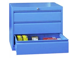 ladekast,HxBxD 600x715x600mm,3lade(n),cil.-slot,RAL7035,front RAL3000