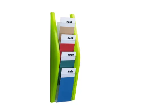 wandfolderhouder HxBxD 540x169x80mm v. 4xDIN lang Limegroen