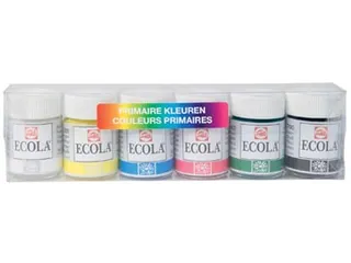 Ecola plakkaatverf potje 16ml, 6 potjes assorti - 1