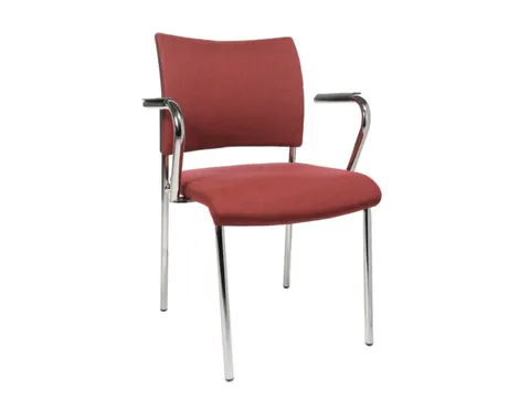 Bezoekersstoel Armleuningen Stof Bordeaux 430x480x450mm