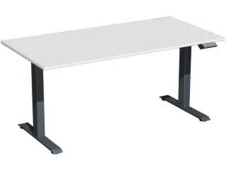 Elektrisch ihv bureau,HxBxD 630-1280x1600x800mm,blad lichtgrijs - 1
