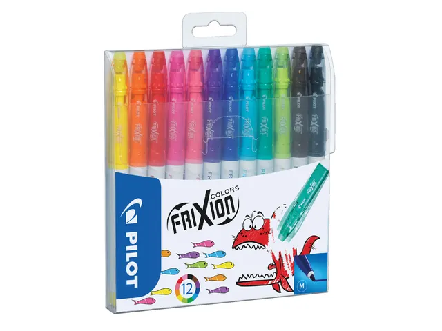 Viltstift Pilot Frixion Colors Medium punt 12 Viltstiften Assorti