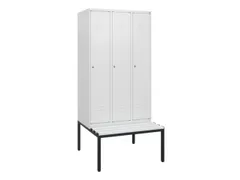 locker met bank,HxBxD 1950x900x815mm,3vak,vak B 300mm,cil.-slot