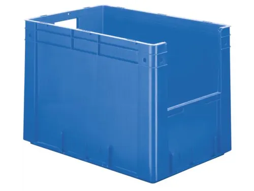 Euronorm Stapelkrat Blauw 420x600x400mm 80l Gesloten Grijpopening