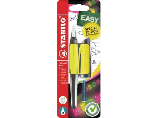 Vulpen STABILO Easybuddy M neon geel blister à 1 stuk