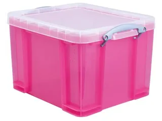 Transparante Opbergdoos 35 Liter Roze - 1