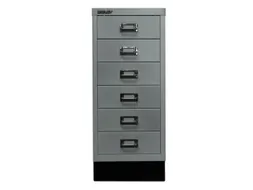 kantoor-ladekast HxBxD 670x279x380mm 6 laden romp zilverkleurig staal