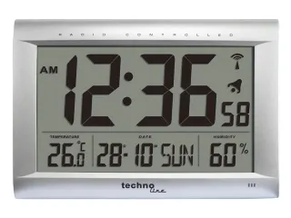Digitale wandklok Technoline WS 8009 407x270x43mm zilver XXL - 1