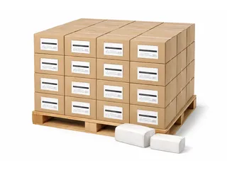 Papieren Handdoek Z-vouw recycled 1-laags FSC 23x25cm Pallet 36 Doos - 1