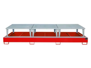 opvangbak,v. 3xIBC,opvangvol. 1000l,HxBxD 780x3850x1460mm - 1