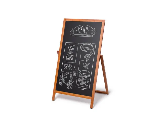 Krijtstoepbord Houten A-Bord Flip 55x105cm Lichtbruin