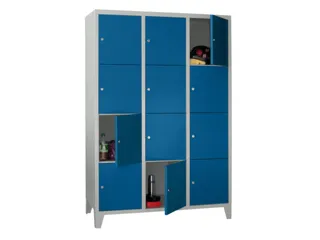 lockerkast,HxBxD 1850x1200x500mm,3x4vakken,RAL7035,front RAL5010 - 2