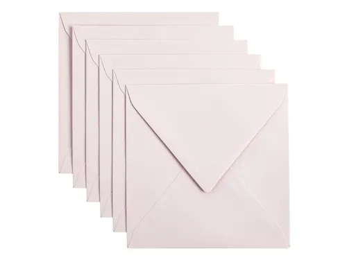 Envelop Papicolor 140x140mm Lichtroze Gegomd pak à 6 stuks