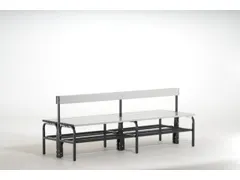 dubbele zitbank,HxLxD 770x1500x725mm,alu. lijsten,frame staal RAL7016