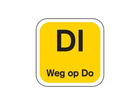 Label DI weg op DO Geel Afwasbaar d oos 1.000st