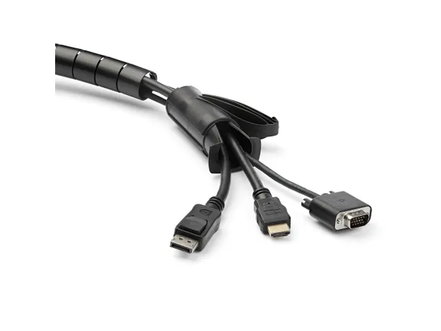 Gaine spirale range-câble Noir 1,5m Diamètre 25mm