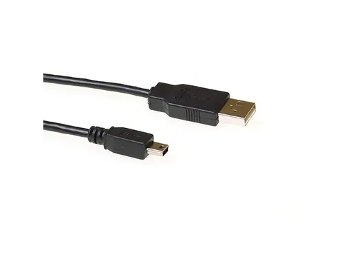 Kabel ACT USB USB mini-B 2.0 M 5pin zwart 1.8 meter