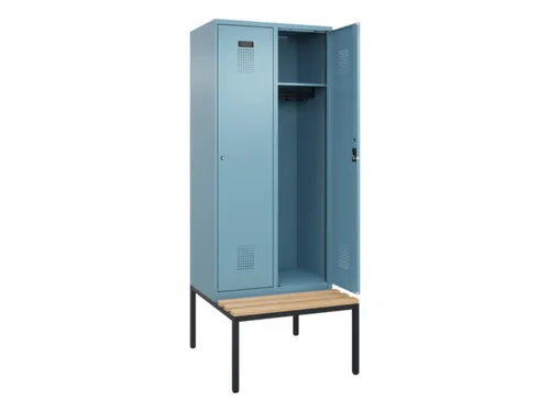 locker met bank,HxBxD 2120x800x815mm,2vak,vak B 400mm,cilinderslot