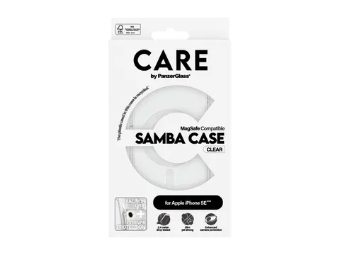 PanzerGlass CARE by Samba Case Transparent w. White Qi Compatibl