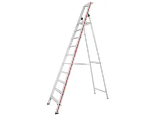 trapladder,eenzijdig,10treden,stand H 2,32m,balk L 3,2m,aluminium - 2