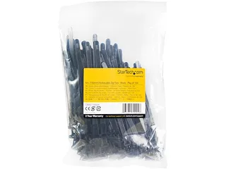 15cm Herbruikbare Kabelbinders zwart nylon 100 stuks - 5
