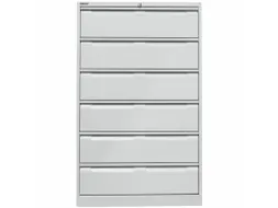 fichekast,HxBxD 1321x800x622mm,drie banen,6lade(n),romp lichtgrijs