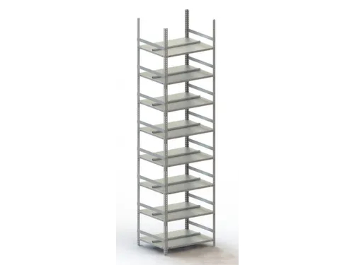 Schroefstelling Basisveld Ral7035 2500x754x604mm 8legborden 80kg
