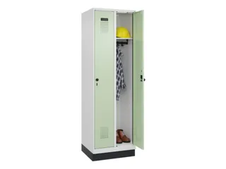 locker,HxBxD 1950x600x500mm,2vak,vak B 300mm,draaigrendel,sokkel - 1