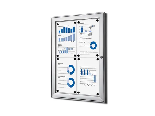 Vitrinebord Quantore luxe 4x A4 zilver