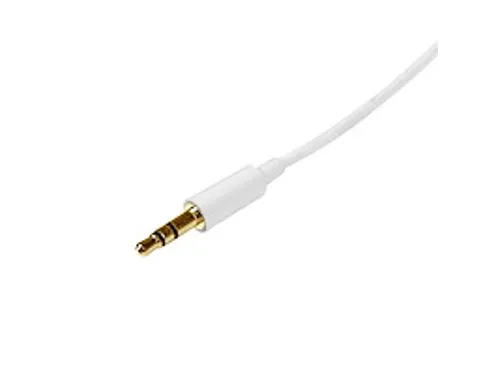 1m slim 3,5 mm stereo/audiokabel M/M wit