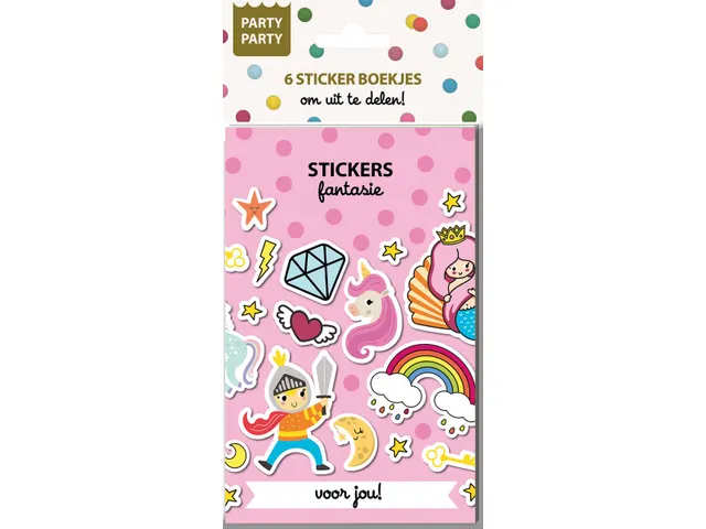 Interstat Party Party Sticker uitdeelboekjes Fantasie 6 stuks