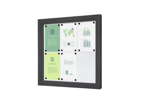 Outdoor Vergrendelbaar Notitiebord Slim 6xA4 Antraciet