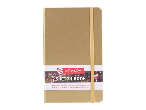 Schetsboek Talens Art Creation 80 witte vellen 140gr 130x210mm witgoud