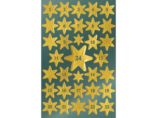 Etiket Z-design Christmas gouden sterren - 2 vel