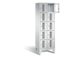 Lockerkast 1850x610x500mm 2x5 vakken Cilinderslot Poten, RAL7035