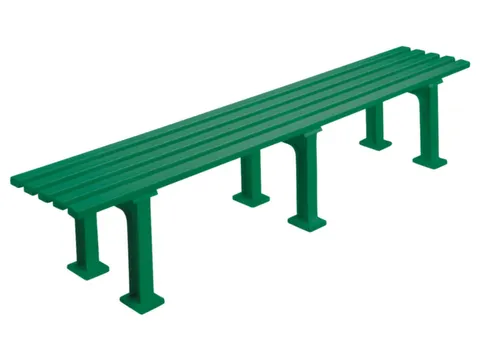 Kunststofbank 415x2000x370mm Zit H 415mm 5 Latten 3 Pootstellen Groen