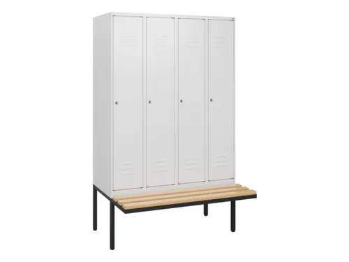 locker met bank,HxBxD 1950x1200x815mm,4vak,vak B 300mm,cil.-slot