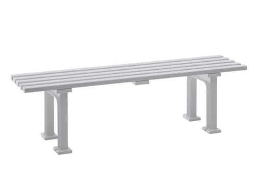Kunststofbank 415x1500x370mm Zit H 415mm 5 Latten 2 Pootstellen Wit