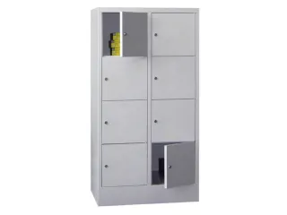 lockerkast,HxBxD 1518x800x500mm,2x4vakken,RAL7035,front RAL7035 - 1