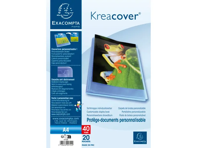 Showalbum Kreacover PP 20 tas A4 blauw