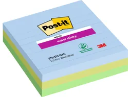 Memoblok Post-it 675-3 Super Sticky 101x101mm Oasis 3 stuks
