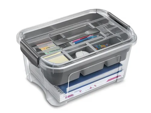 Combibox CEP 13-vaks 29 x21 x18 cm alles-in-één opberger grijs