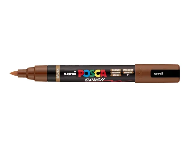 Paintmarker Uni POSCA PC-5BR brushpunt M bruin