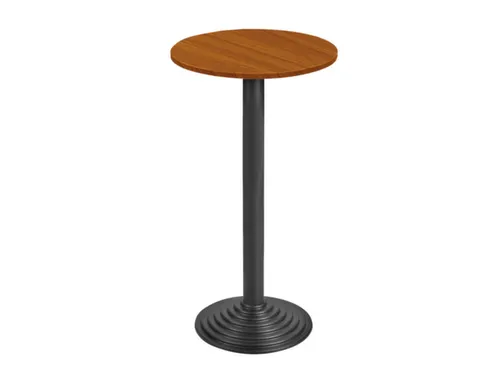 Statafel Gietijzer H 110cm Blad Ø 60cm Onderstel Zwart Blad Kersen
