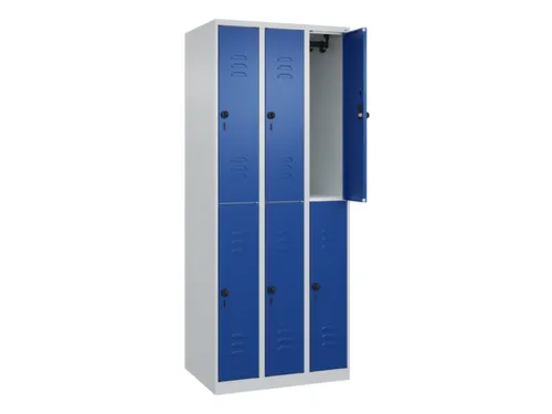 dubbeldekse locker,HxBxD 1850x750x500mm,3x2vak.,vak B 250mm