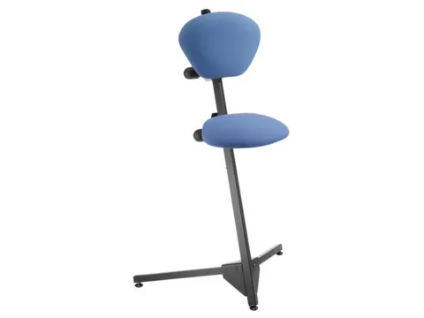 Stahulp Staalbuis Beklede Zitting Onderstel Zwart Textiel Blauw